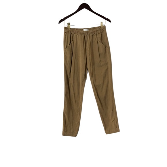 OAK + FORT Cotton Twill Pull On Tan Pants Trousers - Picture 2 of 6